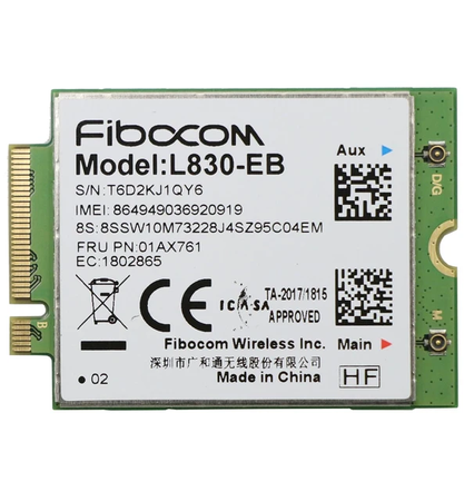 WWAN Fibocom L830-EB (FRU PN: 01AX761)