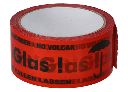 Taśma 50y hot melt Vorsicht Glas