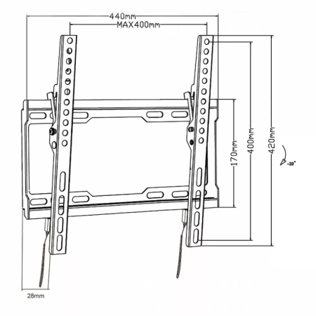 Maclean Uchwyt do TV 32-70'' 45kg MC-412 VESA 400x