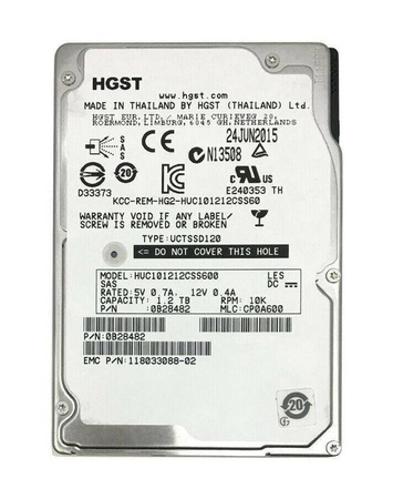 HGST 1,2TB 10K 2,5" SAS HUC101212CSS600 520B