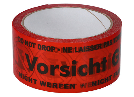 Taśma 50y hot melt Vorsicht Glas