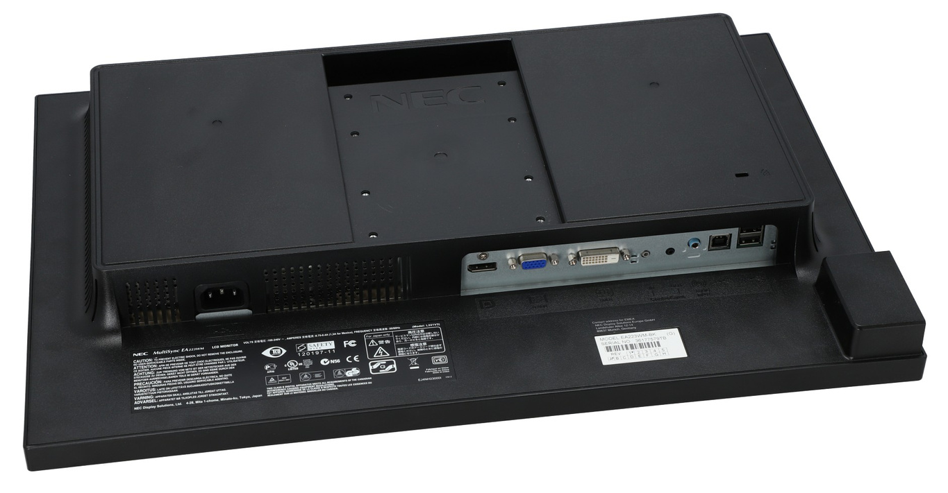 NEC MultiSync EA223WM głośniki i porty